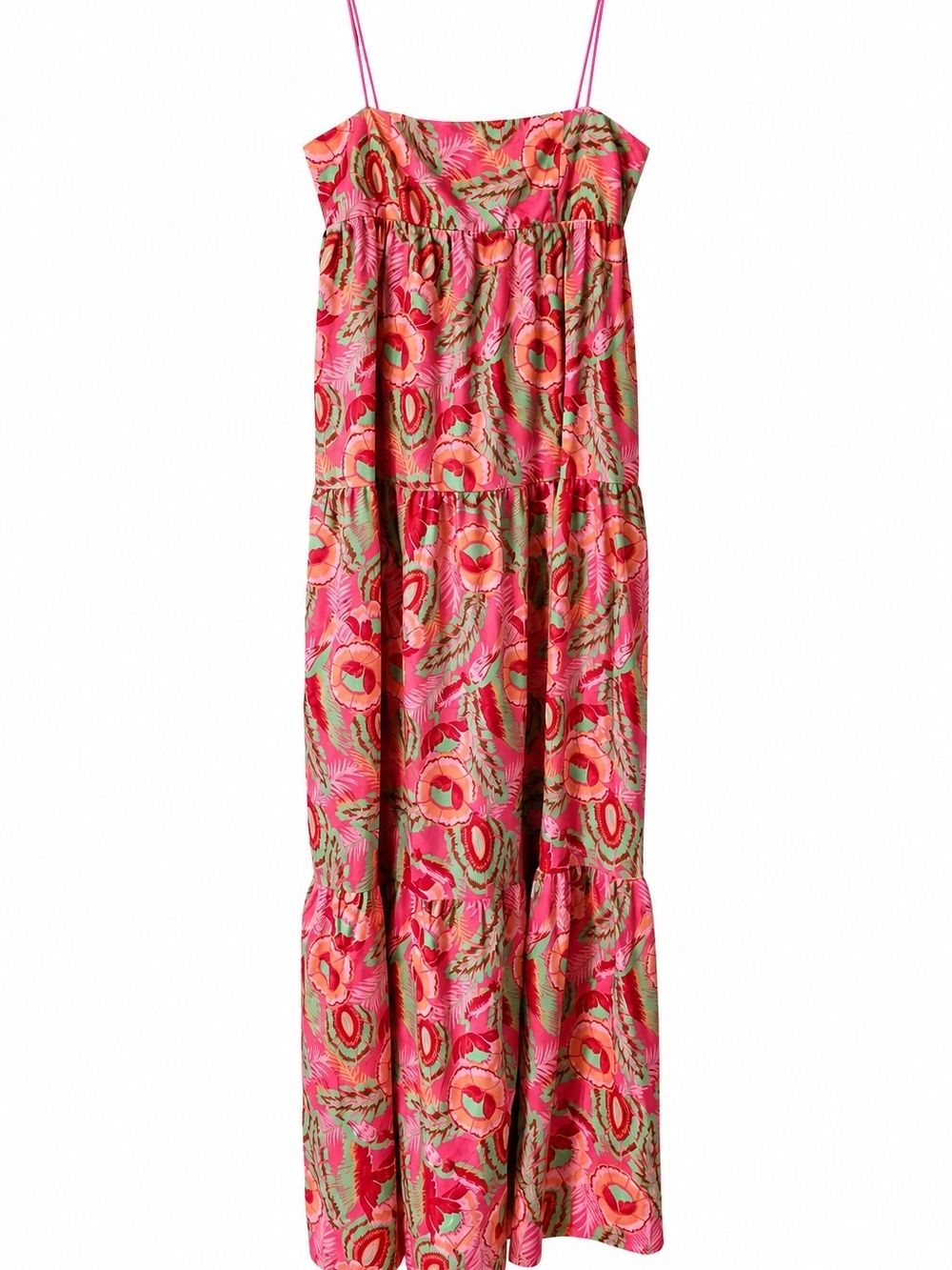 Bright Pink Floral Tiered Show ME Your Mumu Maxi Dress